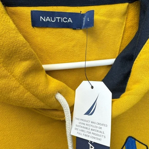 Nautica Yellow Sailing Hoodie for Men size Large - Picture 6 of 9